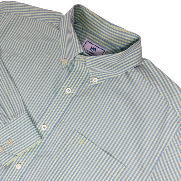 Southern Tide Other - Southern Tide Mens Classic Fit Gingham Button Down Shirt Green Blue Size Medium